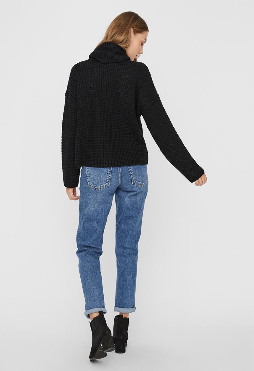Vero Moda - Leanna rollneck blouse - black
