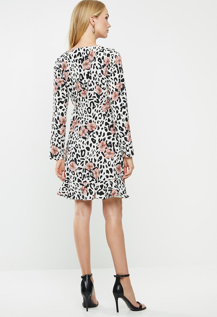 Revenge - Animal print wrap dress - multi 