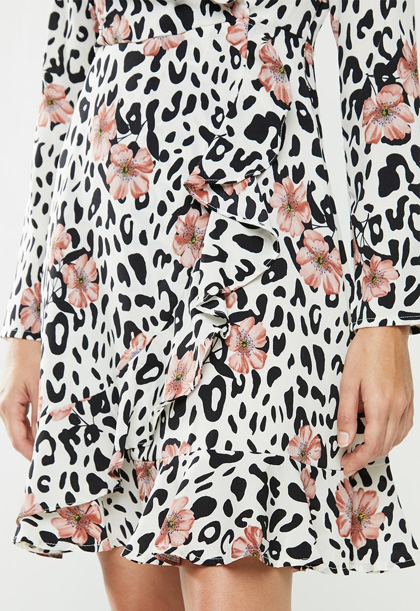 Revenge - Animal print wrap dress - multi 
