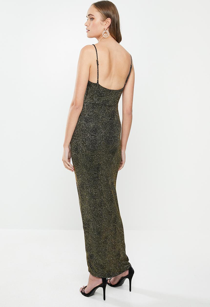 MILLA - Metallic cowl maxi - gold