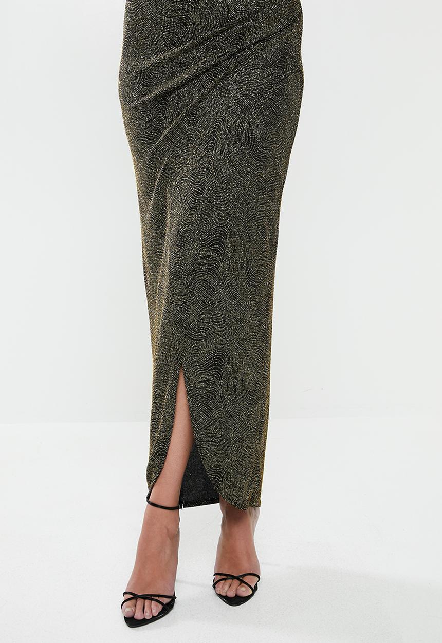 MILLA - Metallic cowl maxi - gold
