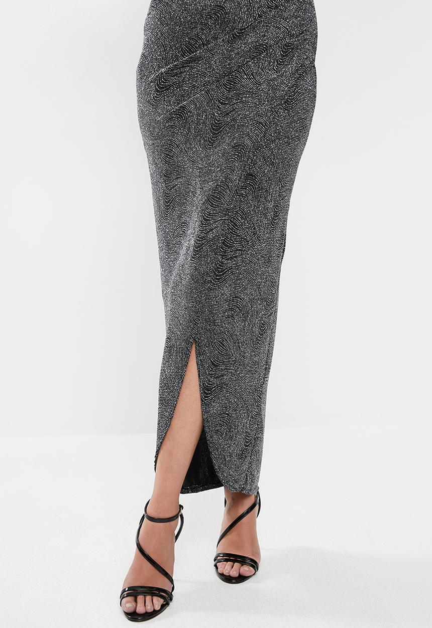 MILLA - Metallic cowl maxi - silver
