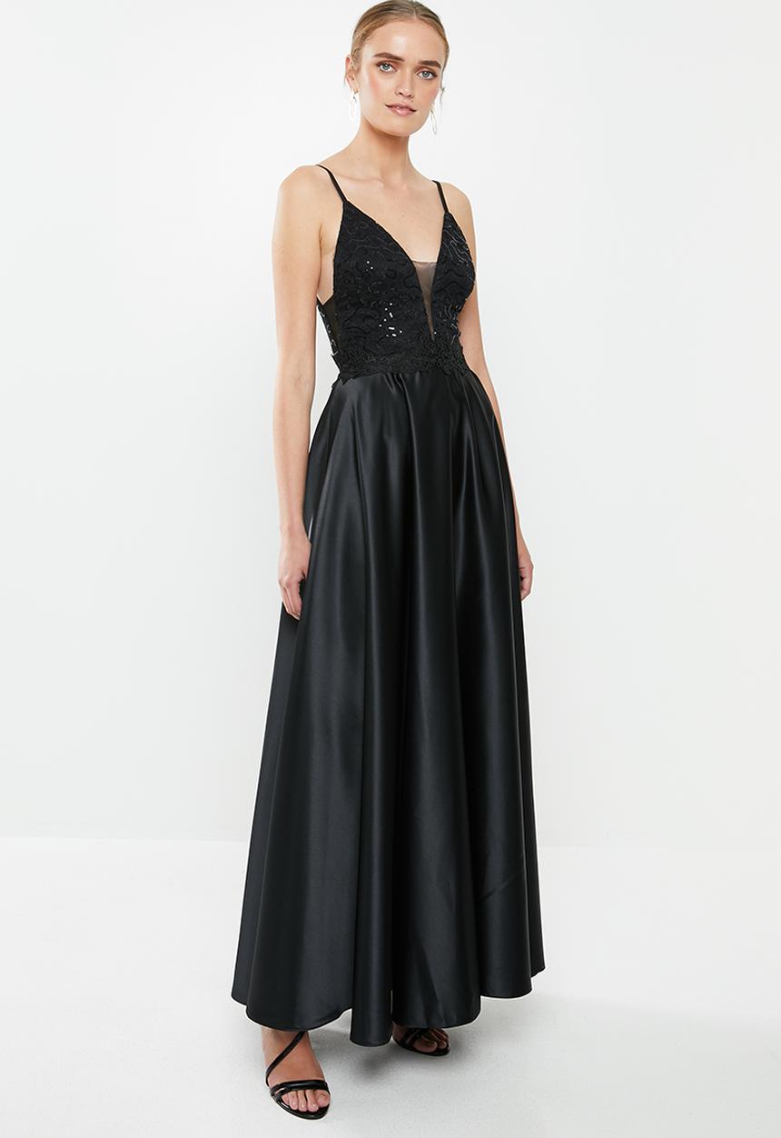 MILLA - Satin maxi dress - black