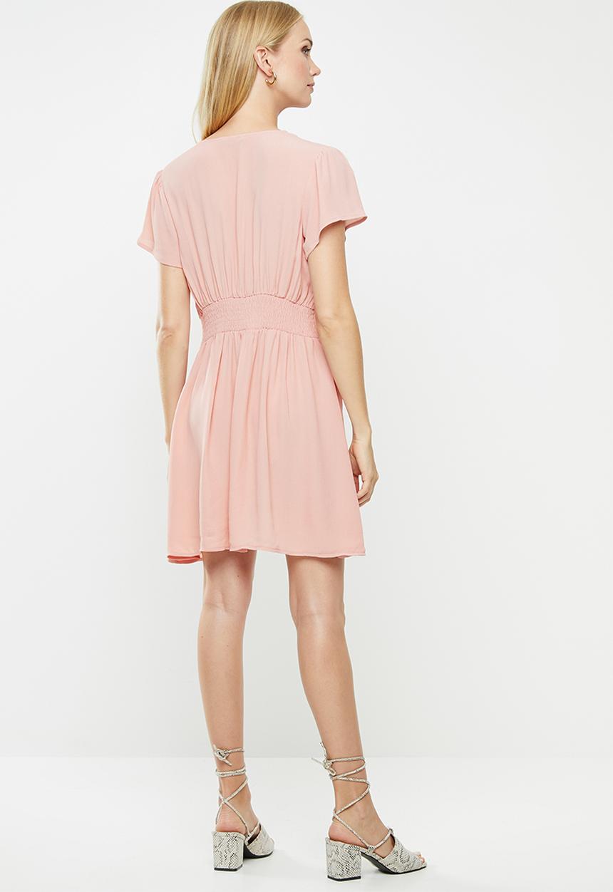 Cotton On - Woven Marisa gathered front mini dress - misty rose
