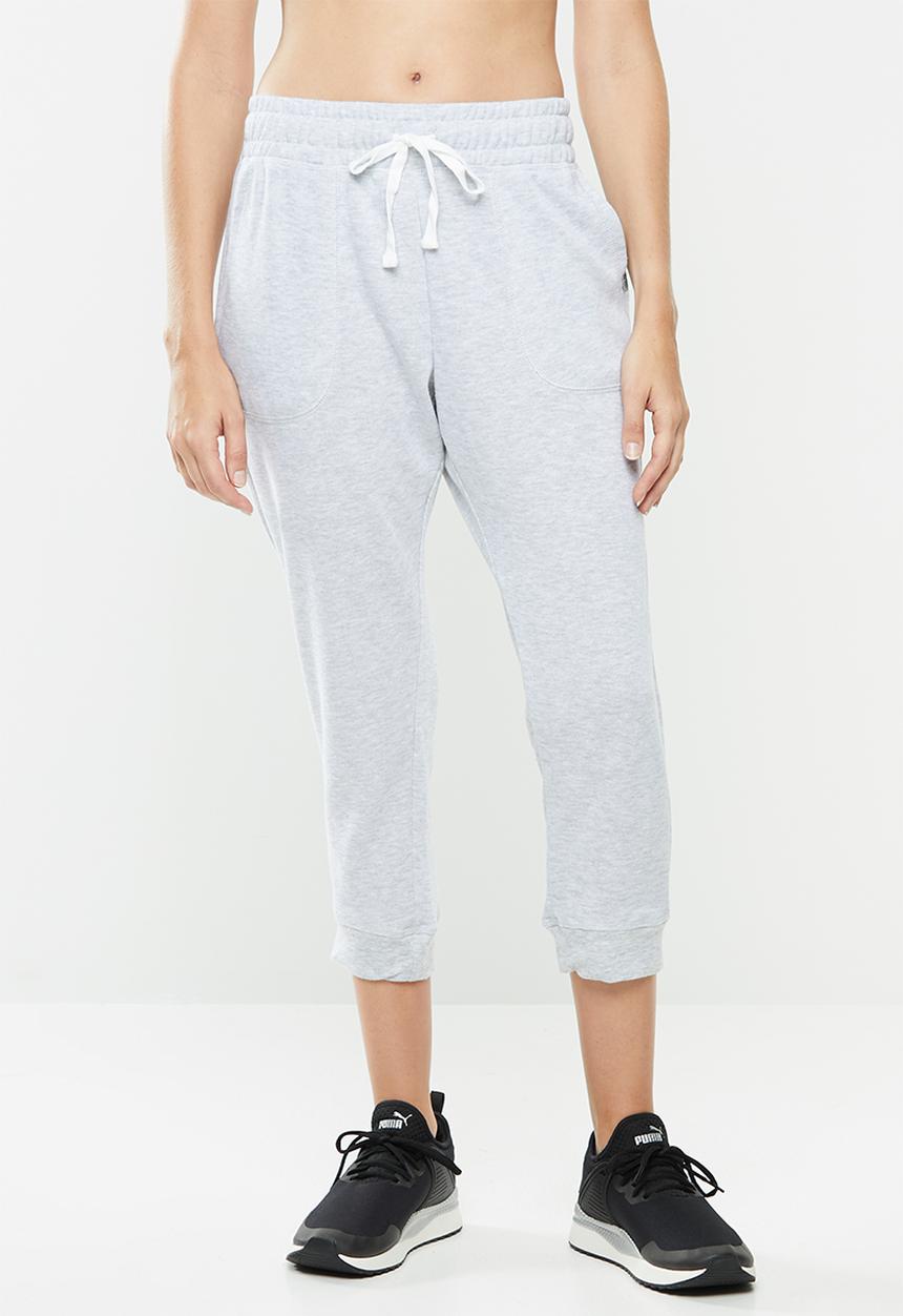 Cotton On - Cropped gym track pants - cloud grey marle