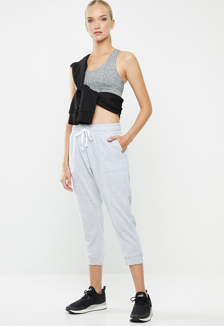 Cotton On - Cropped gym track pants - cloud grey marle