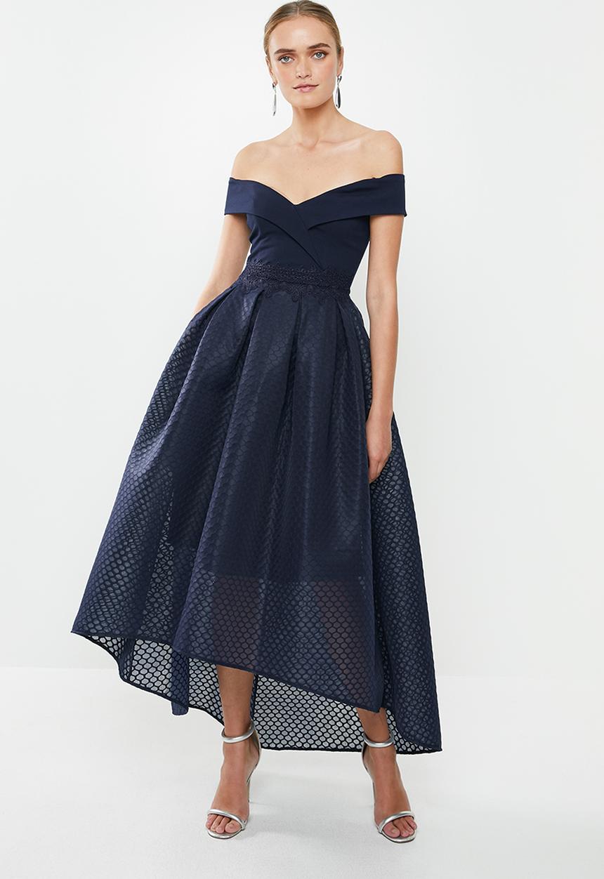 MILLA - Airtech bardot dress - navy