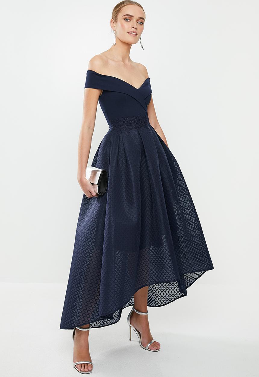 MILLA - Airtech bardot dress - navy