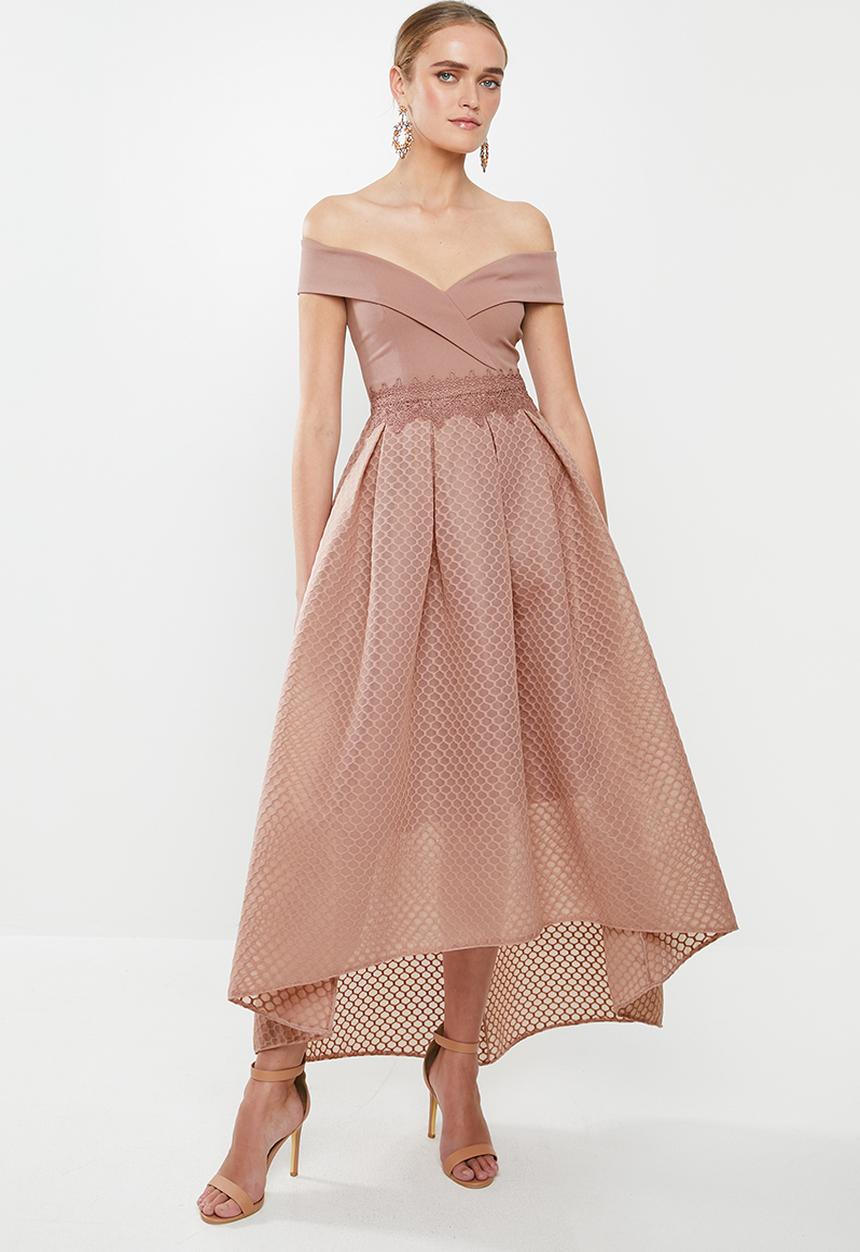 MILLA - Airtech bardot dress - pink rose