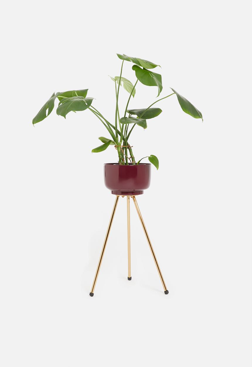 H&S - Flower pot stand small - burgundy