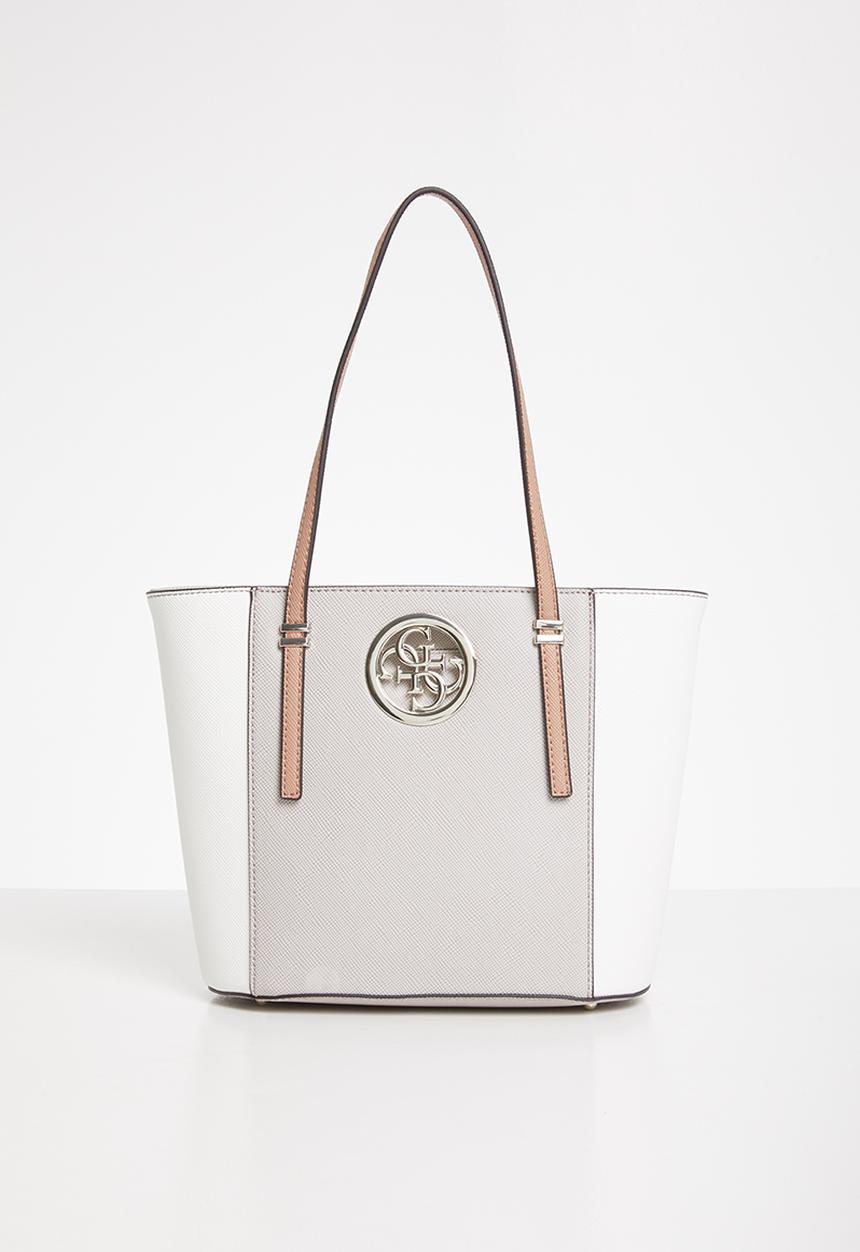 GUESS - Open road small tote - white & natural
