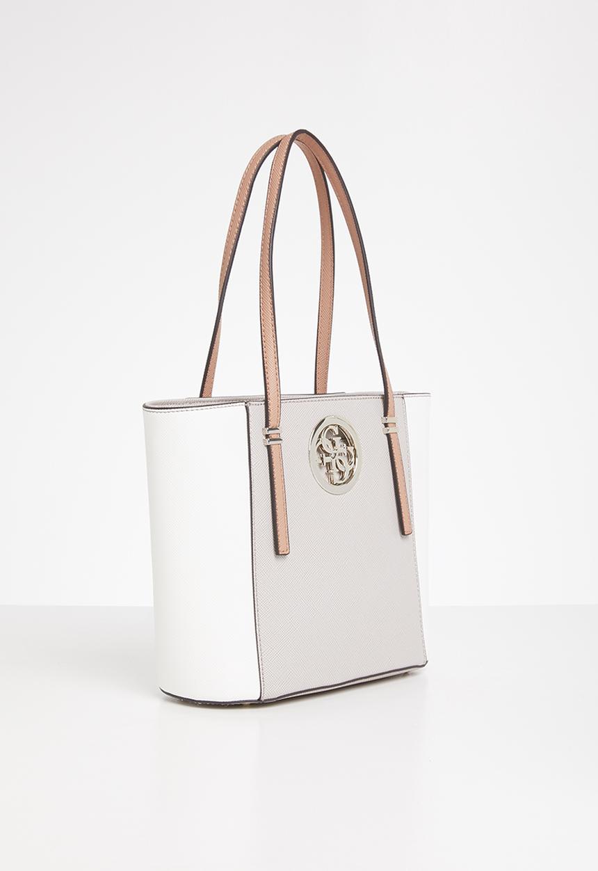 GUESS - Open road small tote - white & natural