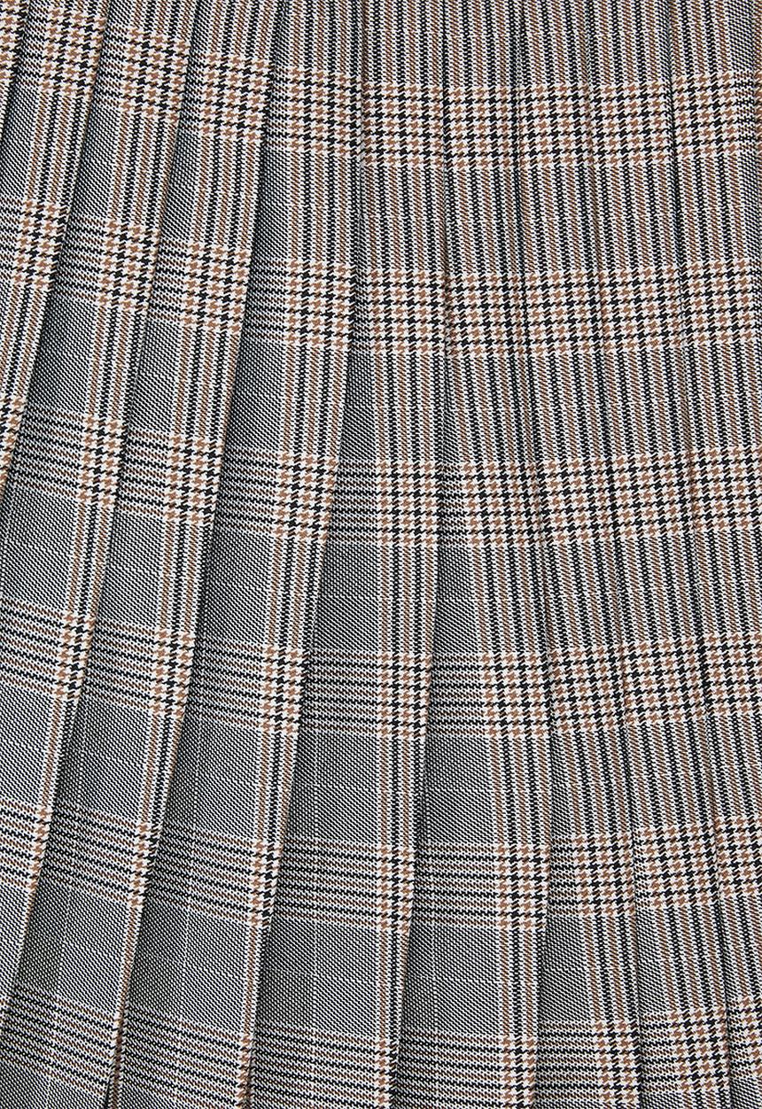 Blake - Pleated check mini skirt - orange & black