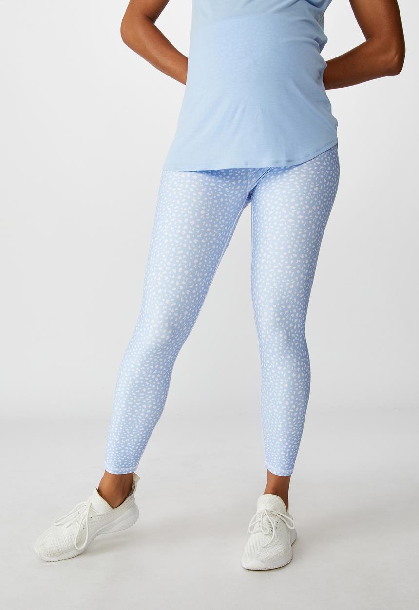 Cotton On - Maternity ultimate studio 7/8 tight speckle spot animal - blue & white