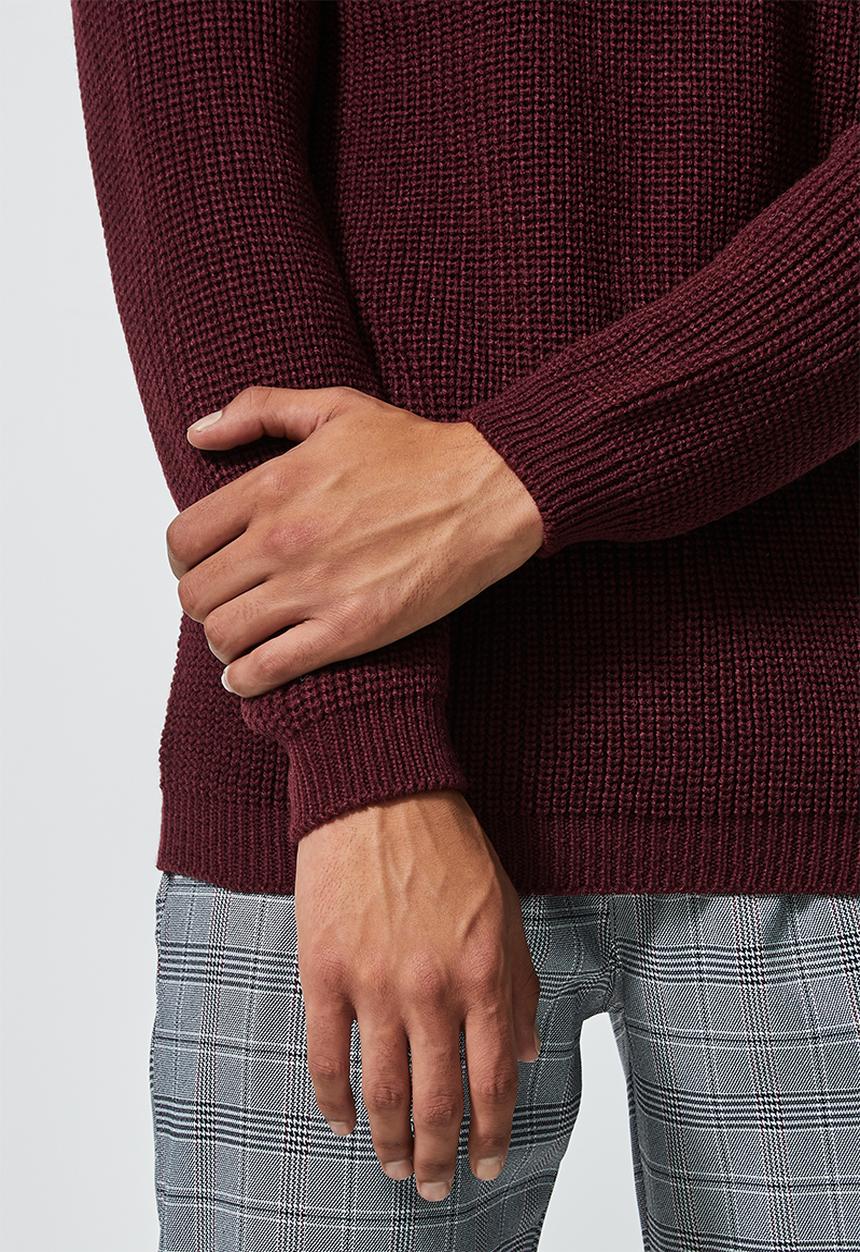 Superbalist - Textured raglan knit - burgundy