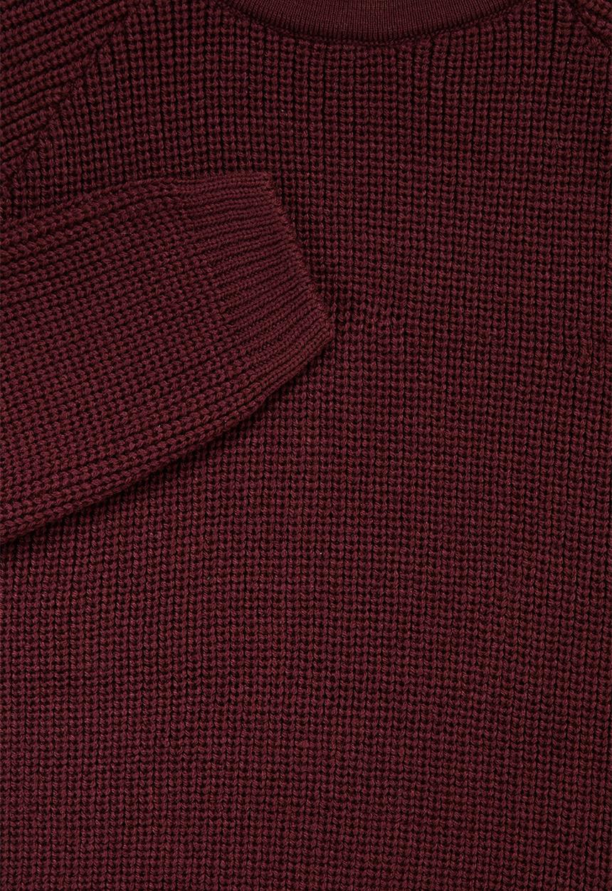 Superbalist - Textured raglan knit - burgundy