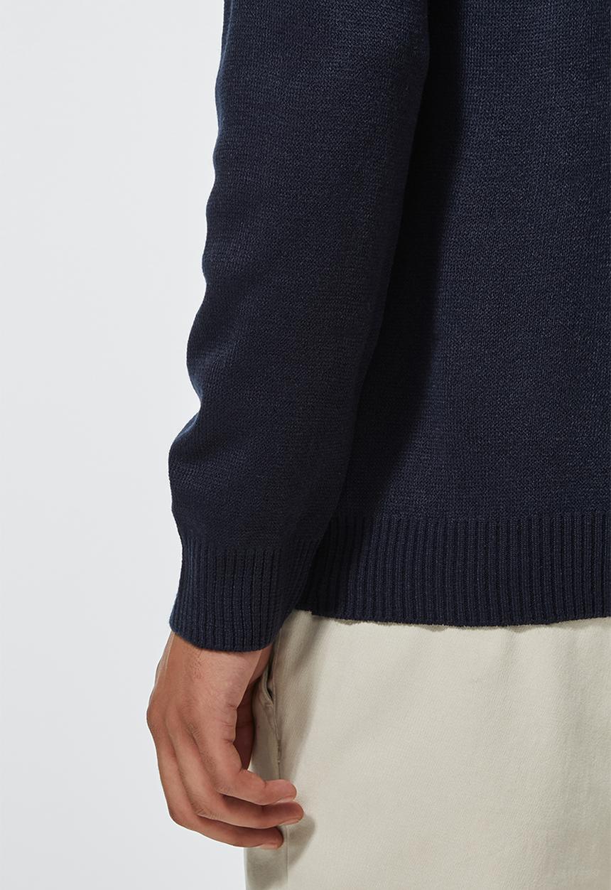 Superbalist - Lightweight stripe crew neck knit - navy & beige