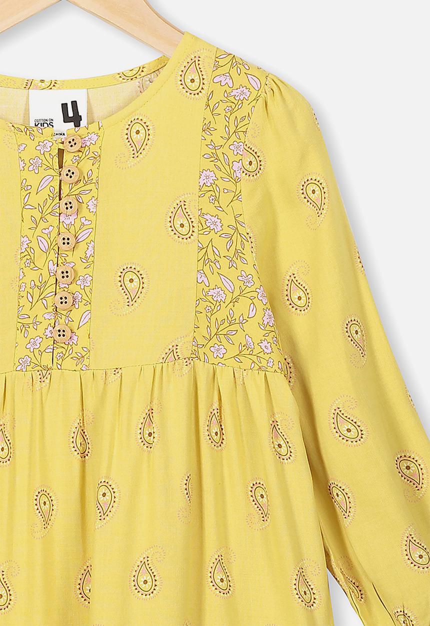 Cotton On - Ebony long sleeve dress - yellow
