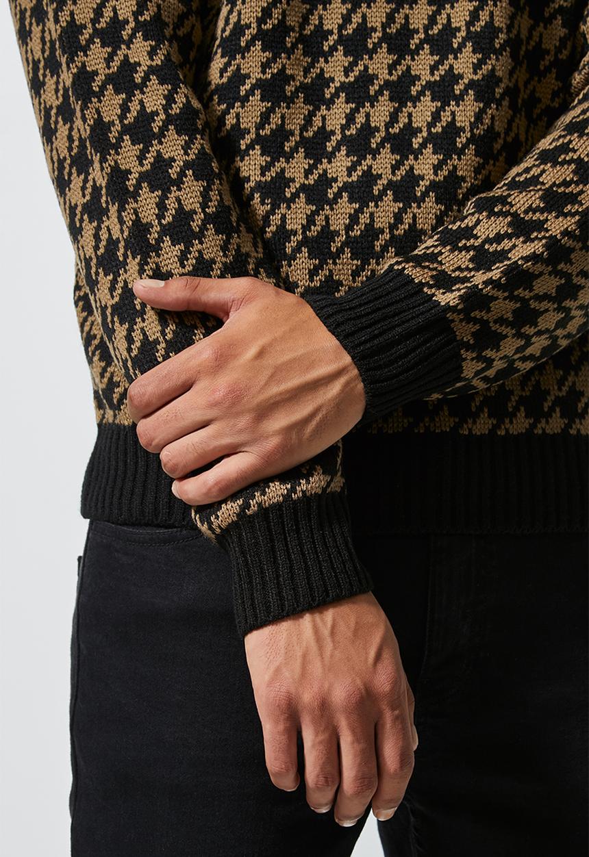 Superbalist - Houndstooth crew neck knit - multi