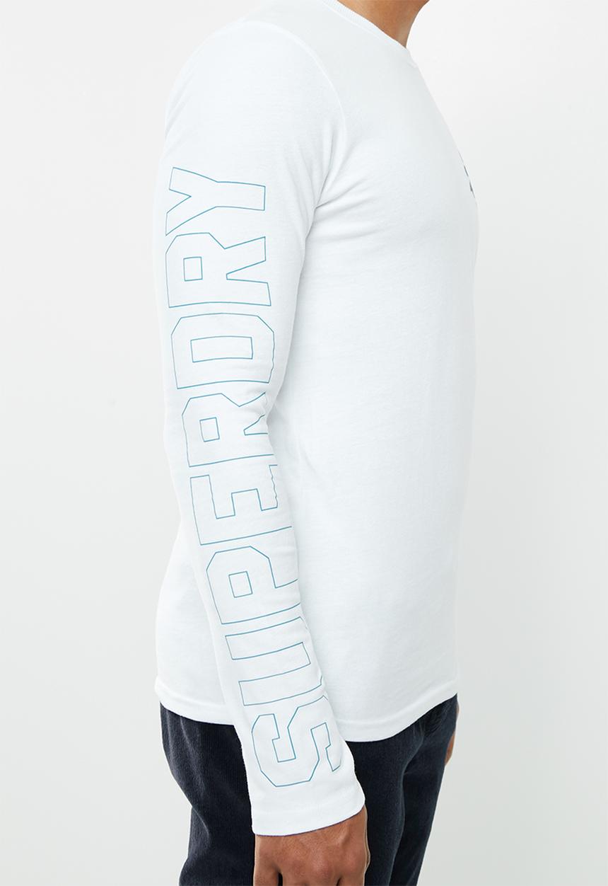 Superdry. - Vintage logo linear tee - white