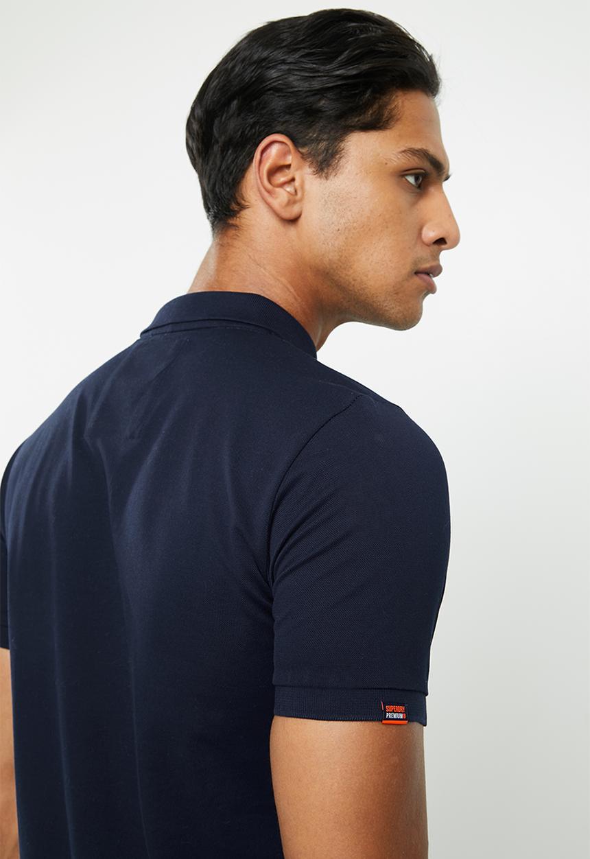 Superdry. - Classic lite micro pique polo - navy