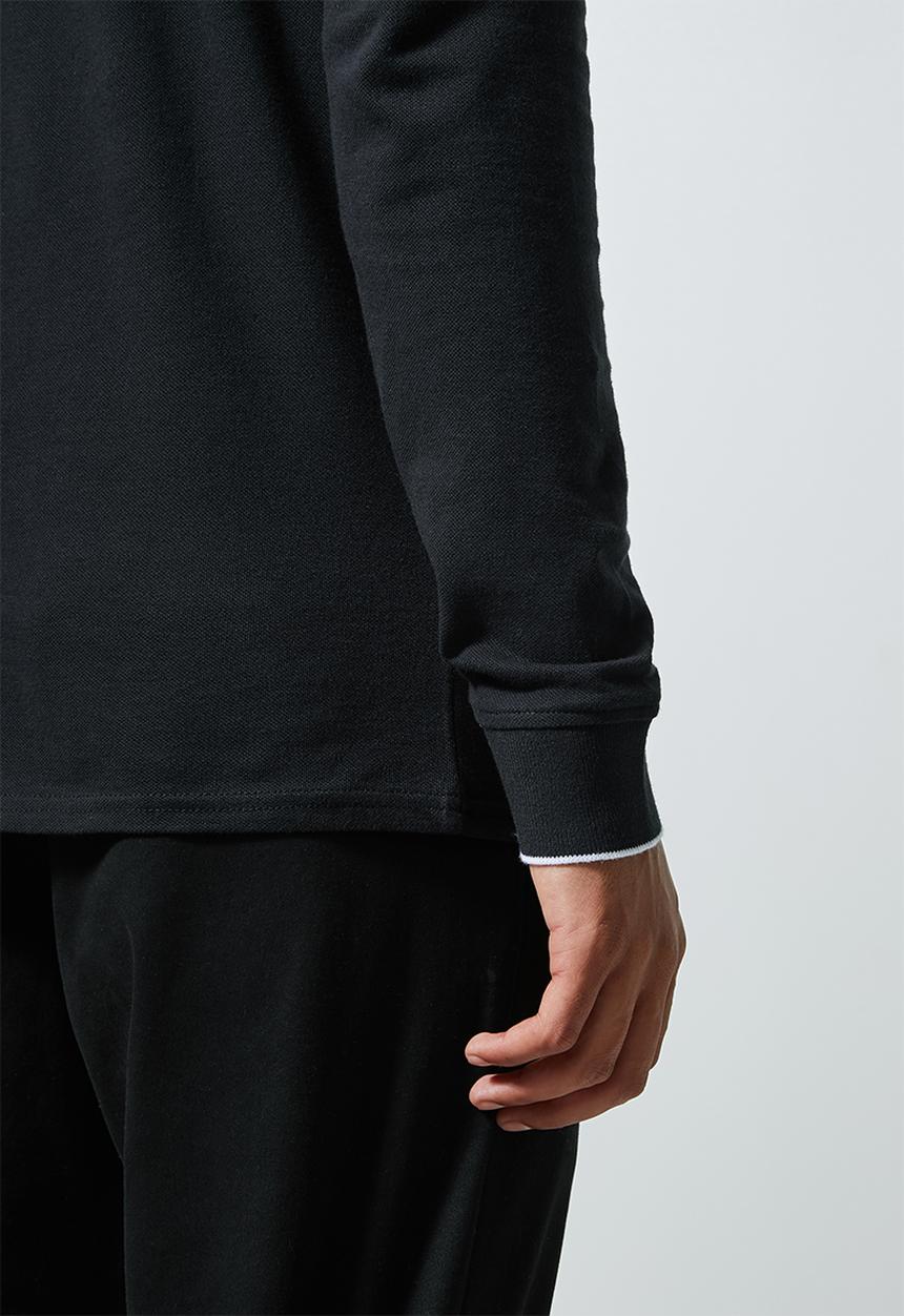 Superbalist - Pique slim fit zip golfer - black