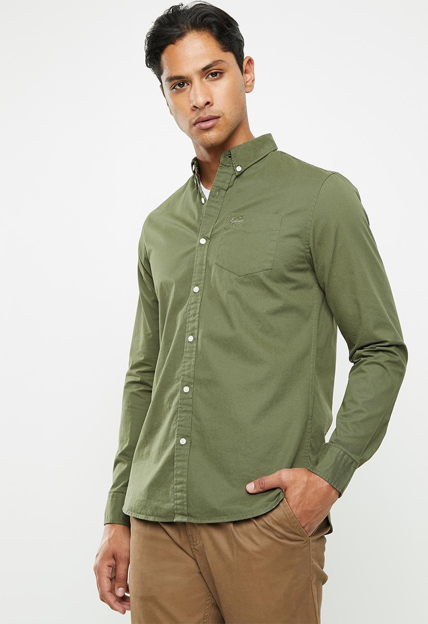 Superdry. - Classic twill long sleeve shirt - green