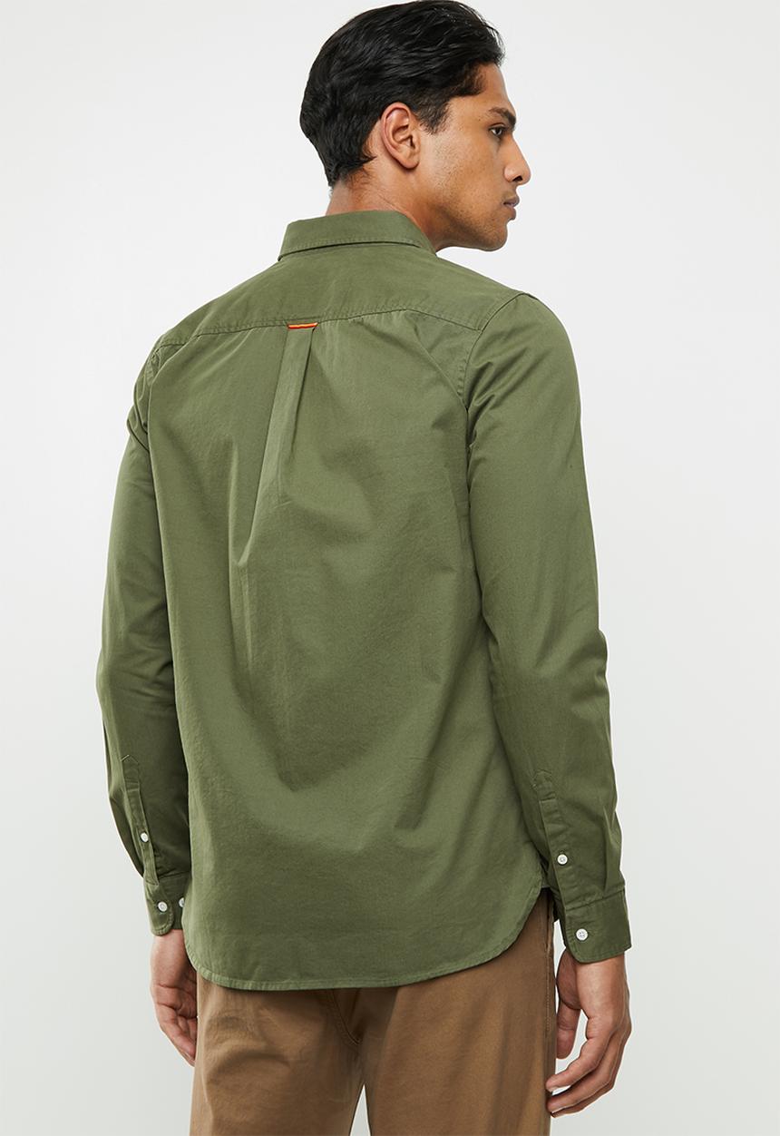 Superdry. - Classic twill long sleeve shirt - green