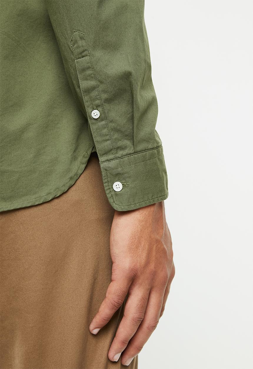 Superdry. - Classic twill long sleeve shirt - green