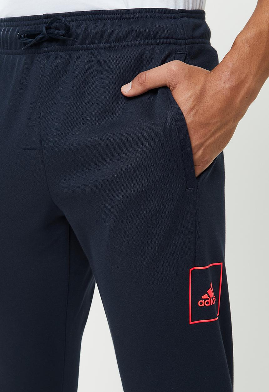 adidas Performance - 3 Stripes regular fit pants - navy & orange