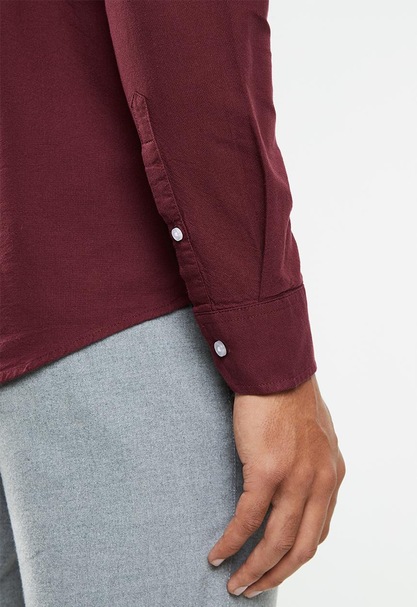 Cotton On - Brunswick shirt 3 - burgundy oxford