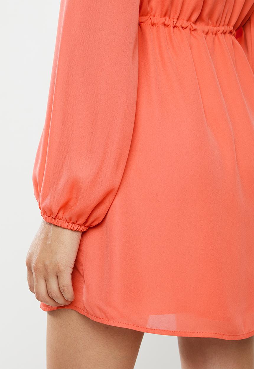 Glamorous - Tie waist dress - orange
