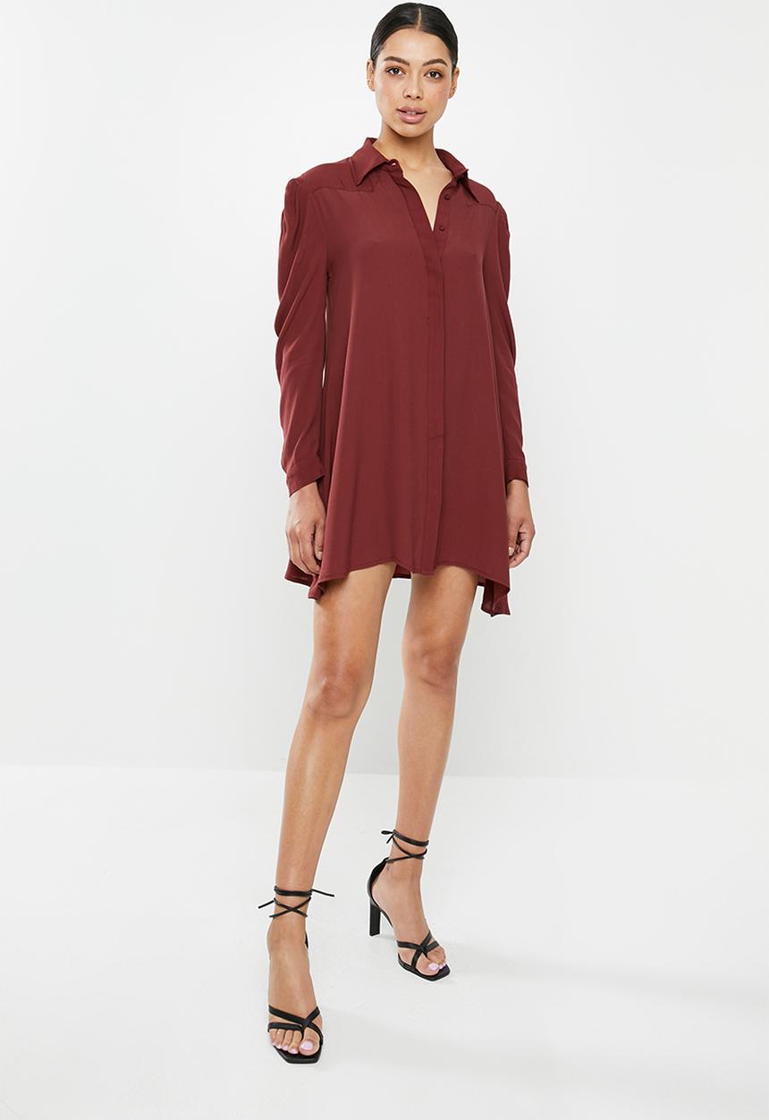 Glamorous - Swing shirt dress  - brick red