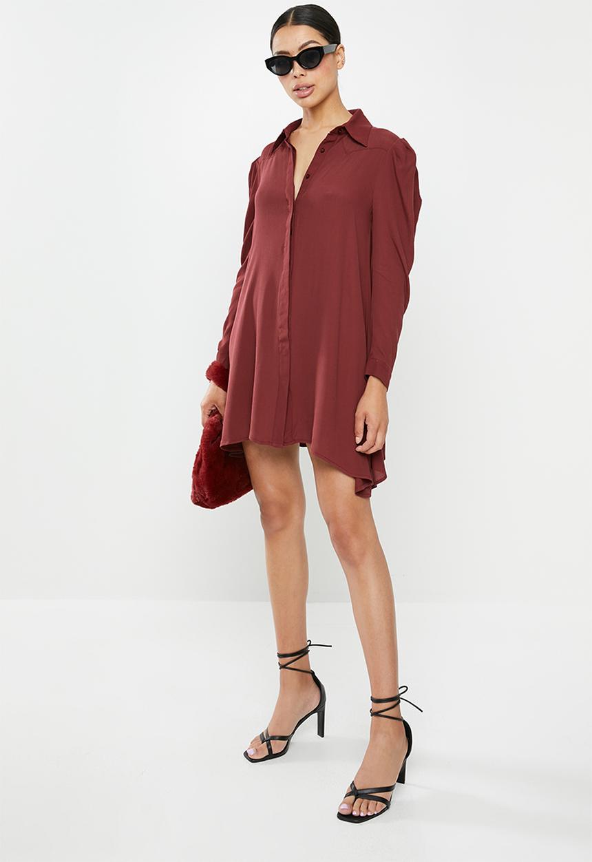 Glamorous - Swing shirt dress  - brick red