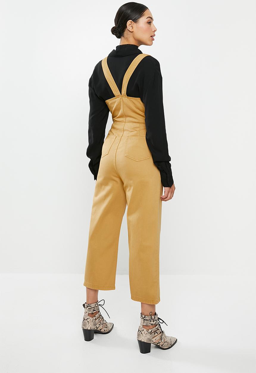 Glamorous - Cropped dungaree - beige