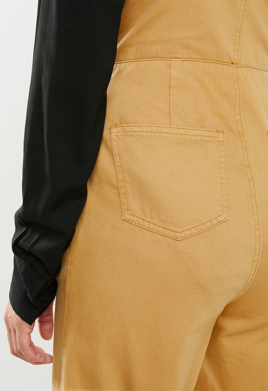 Glamorous - Cropped dungaree - beige