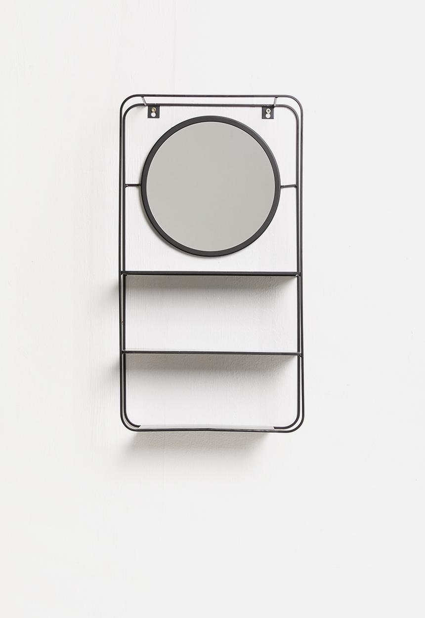 H&S - Mirror wall rack - black