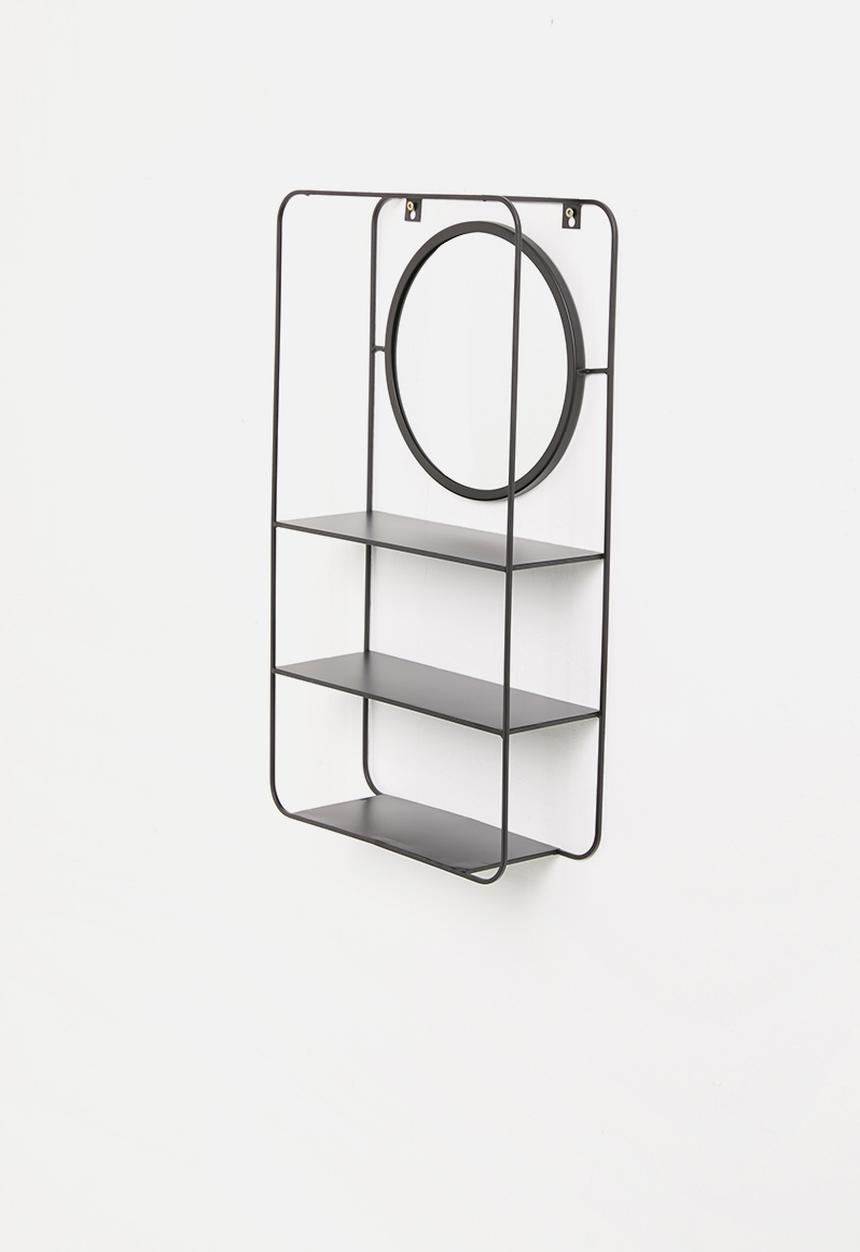 H&S - Mirror wall rack - black