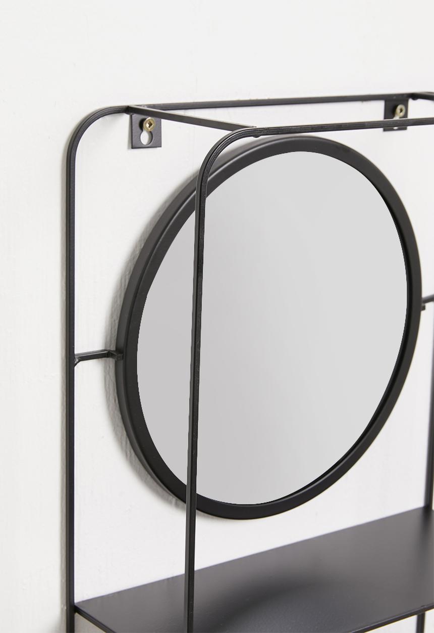 H&S - Mirror wall rack - black