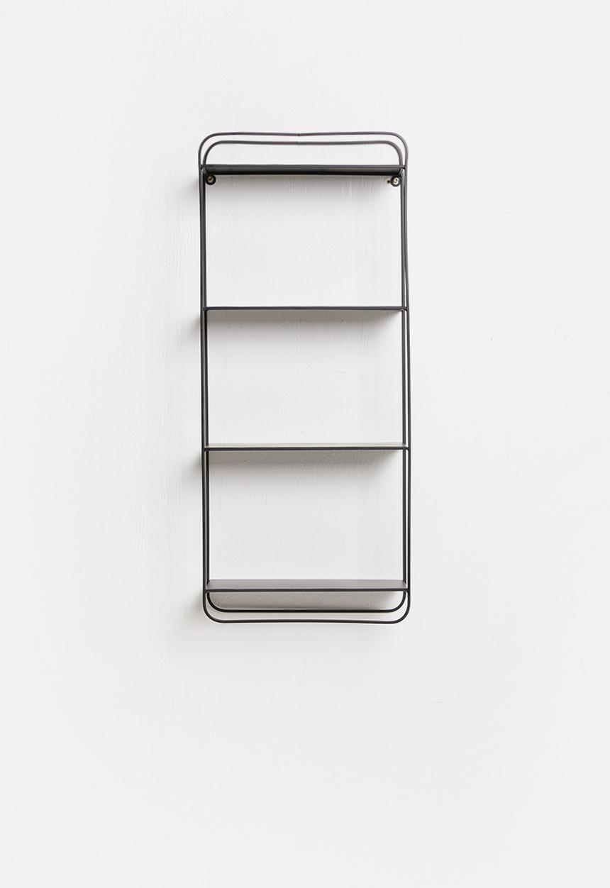 H&S - 4-tier metal wall rack - black