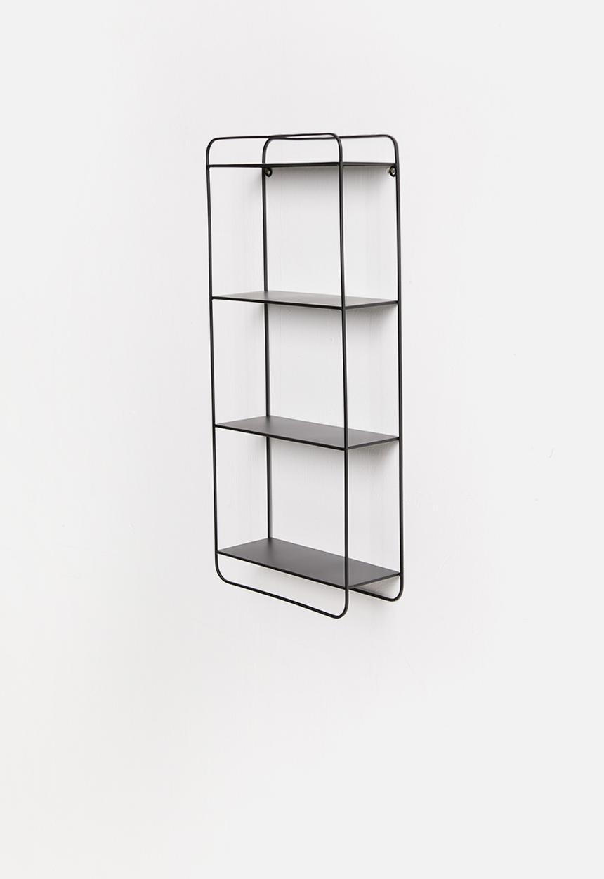 H&S - 4-tier metal wall rack - black