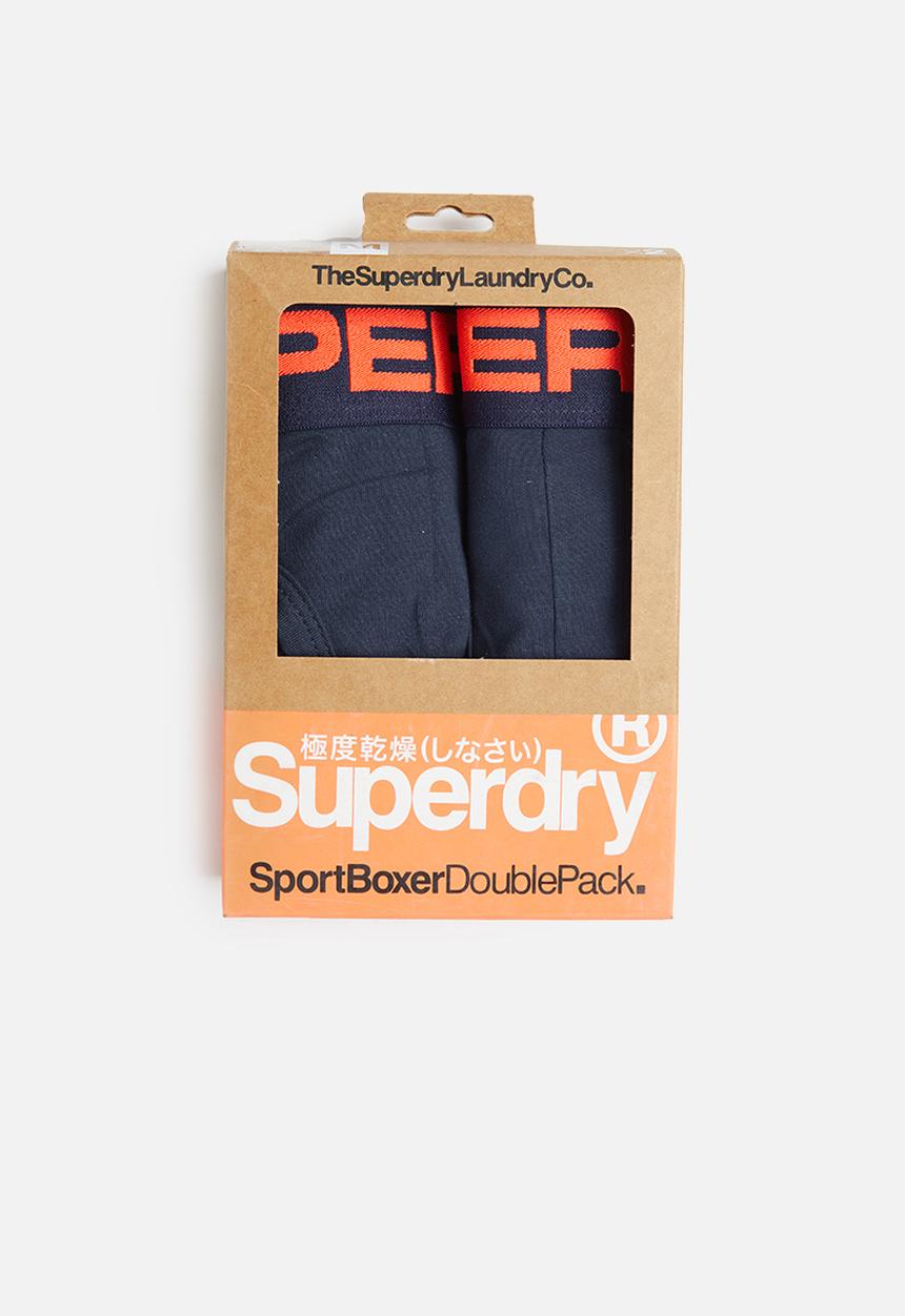 Superdry. - Sport 2 pack boxers - navy & orange 