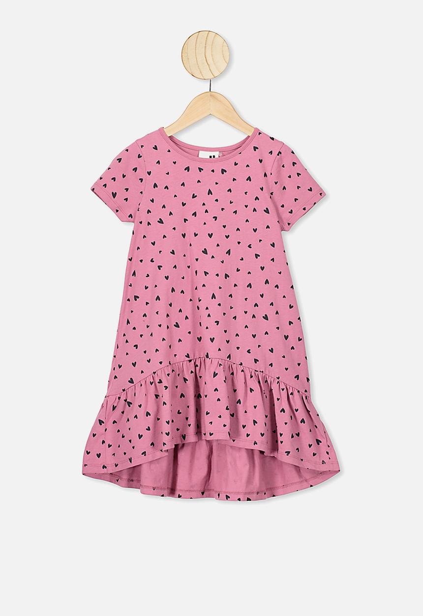 Cotton On - Joss short sleeve dress - pink & black 