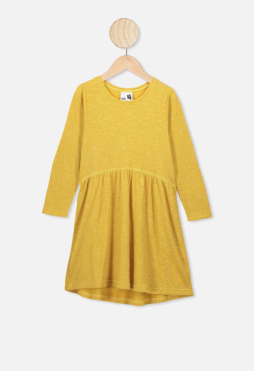 Cotton On - Freya long sleeve dress - honey gold