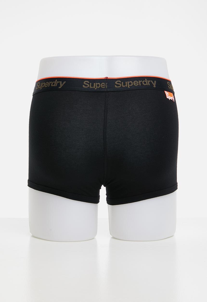 Superdry. - Orange label 3 pack sport trunks - black 