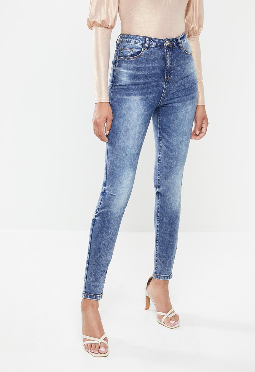 Missguided - Sinner highwaisted clean skinny jean - blue