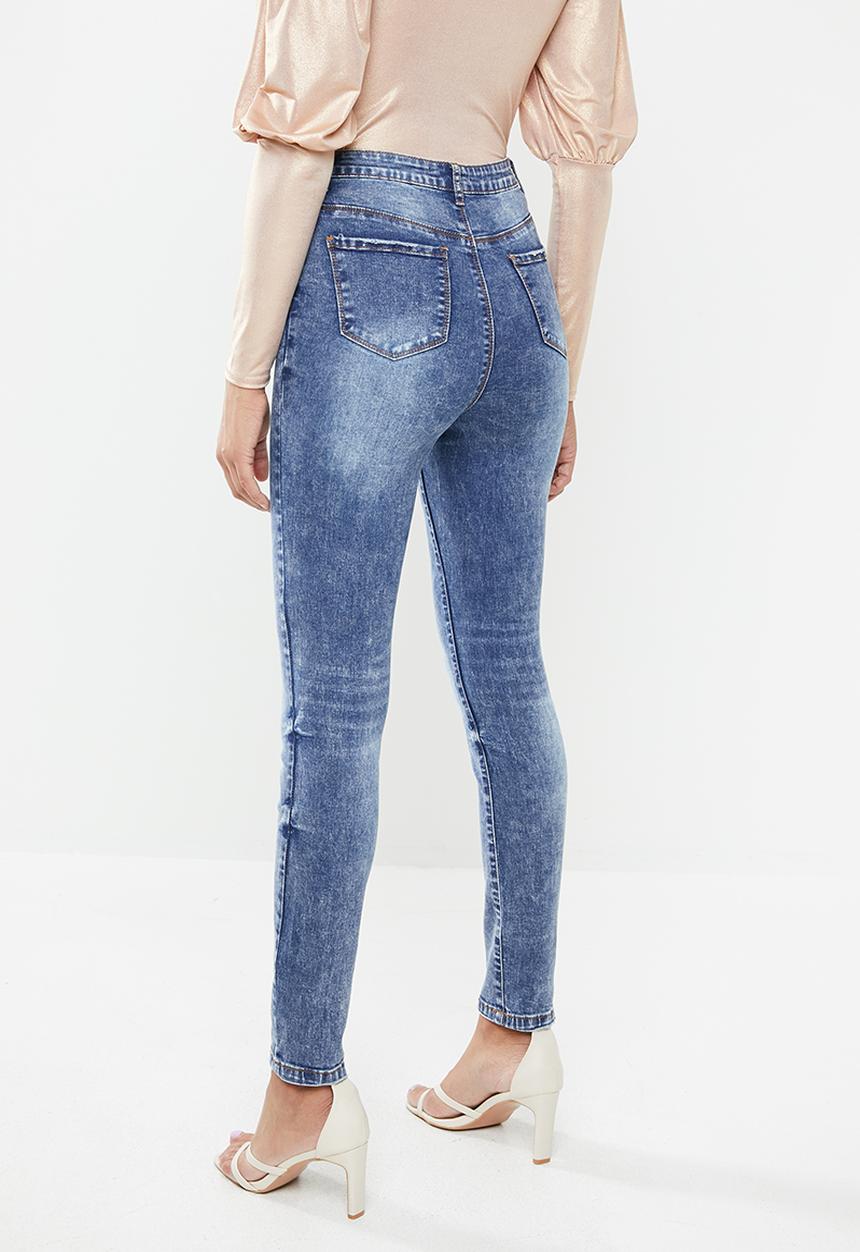 Missguided - Sinner highwaisted clean skinny jean - blue