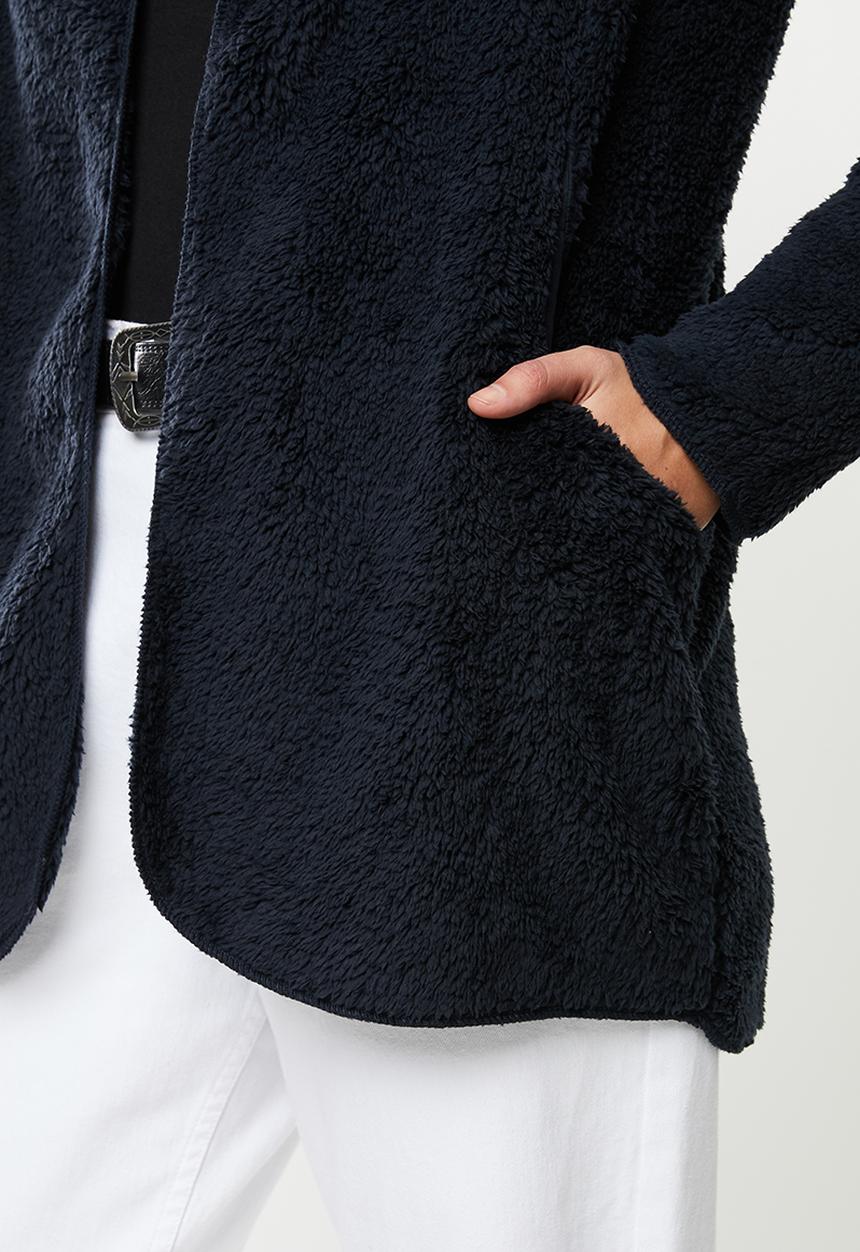 ONLY - New contact hooded sherpa coat - navy 
