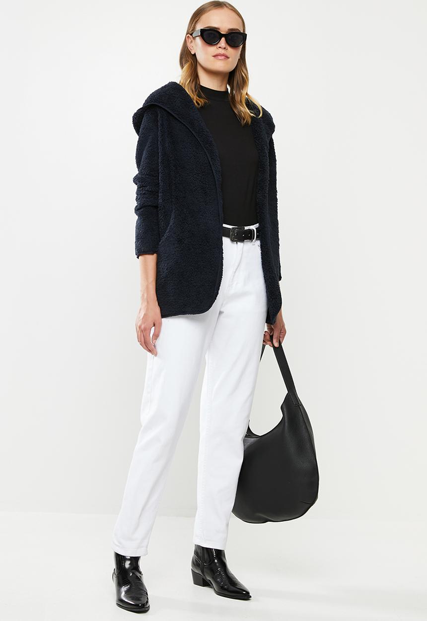ONLY - New contact hooded sherpa coat - navy 