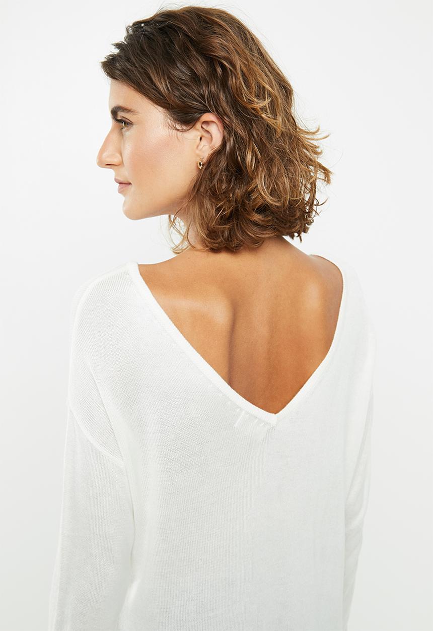 edit - V-back jersey - cream 